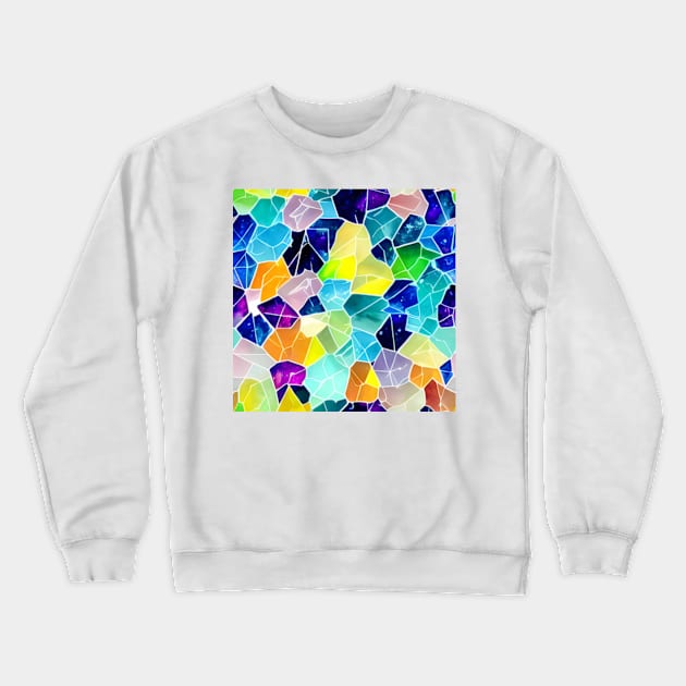 Abstract Marble, gems, precious stones, patchwork, colorful, geometrical,seamless patterns Crewneck Sweatshirt by AISHOPPE